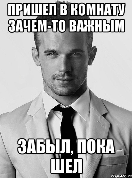 пришел в комнату зачем-то важным забыл, пока шел, Мем типичный человек