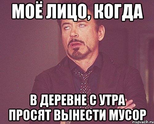 моё лицо, когда в деревне с утра просят вынести мусор, Мем твое выражение лица