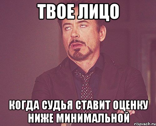 твое лицо когда судья ставит оценку ниже минимальной, Мем твое выражение лица