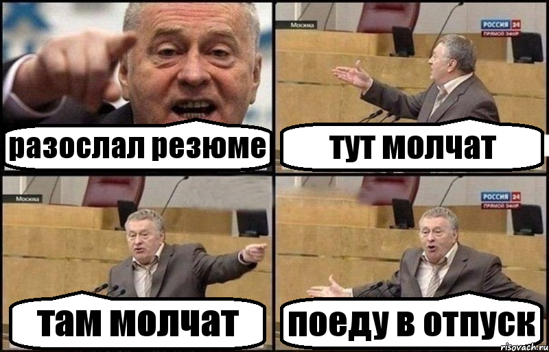 разослал резюме тут молчат там молчат поеду в отпуск, Комикс Жириновский