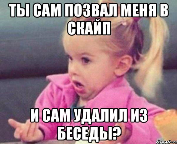 ты сам позвал меня в скайп и сам удалил из беседы?, Мем  Ты говоришь (девочка возмущается)