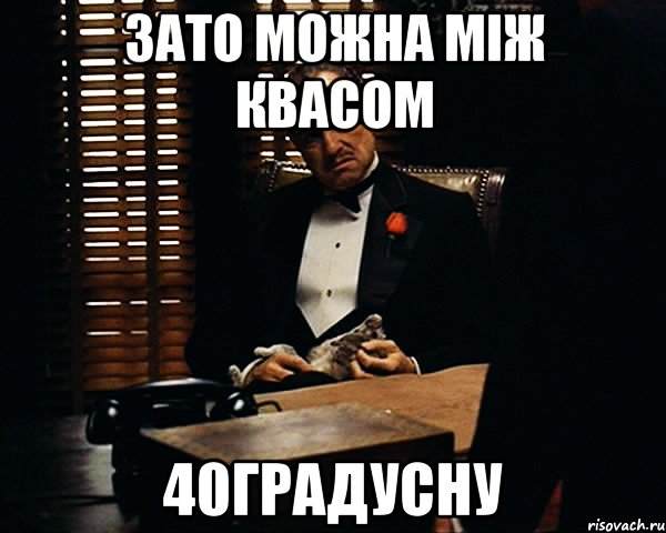 зато можна між квасом 40градусну, Мем Дон Вито Корлеоне