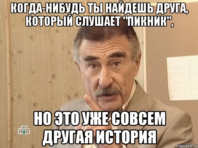 когда-нибудь ты найдешь друга, который слушает "пикник", но это уже совсем другая история, Мем Каневский (Но это уже совсем другая история)