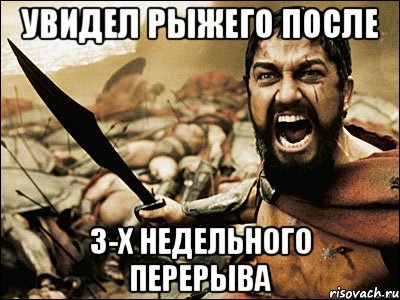 увидел рыжего после 3-х недельного перерыва, Мем Это Спарта