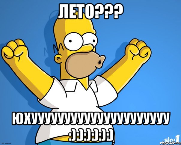 лето??? юхууууууууууууууууууууу :):):):):):), Мем    Гомер