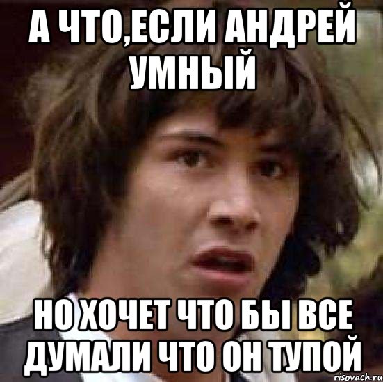 а что,если андрей умный но хочет что бы все думали что он тупой, Мем А что если (Киану Ривз)