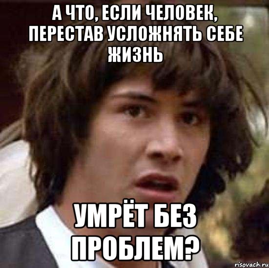 а что, если человек, перестав усложнять себе жизнь умрёт без проблем?, Мем А что если (Киану Ривз)