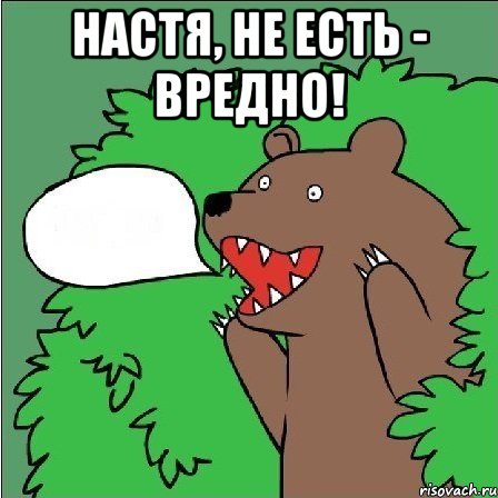 настя, не есть - вредно! , Мем Медведь-шлюха