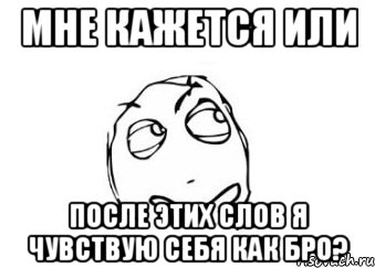 мне кажется или после этих слов я чувствую себя как бро?, Мем Мне кажется или