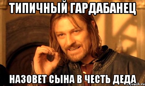 типичный гардабанец назовет сына в честь деда, Мем Нельзя просто так взять и (Боромир мем)