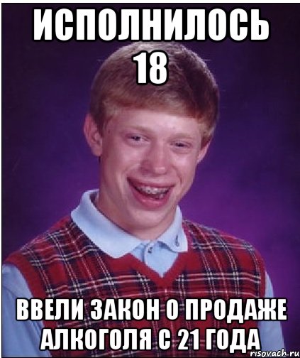 исполнилось 18 ввели закон о продаже алкоголя с 21 года, Мем Неудачник Брайан