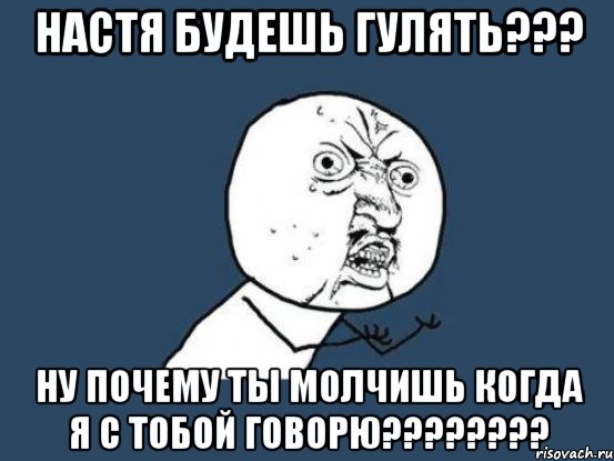 настя будешь гулять??? ну почему ты молчишь когда я с тобой говорю???, Мем Ну почему