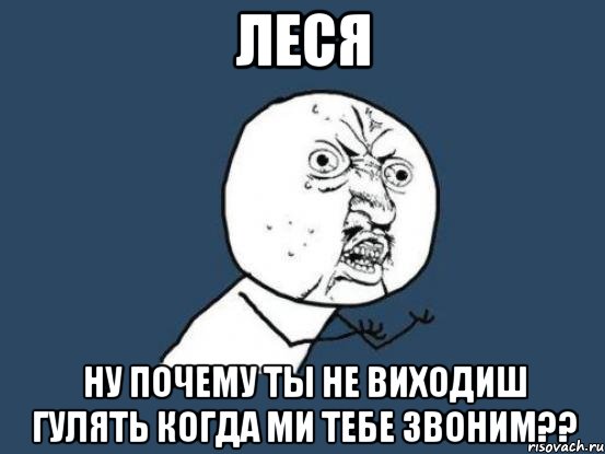 леся ну почему ты не виходиш гулять когда ми тебе звоним??, Мем Ну почему