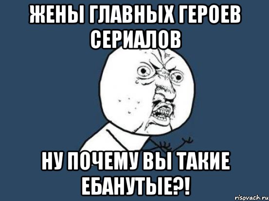 жены главных героев сериалов ну почему вы такие ебанутые?!, Мем Ну почему