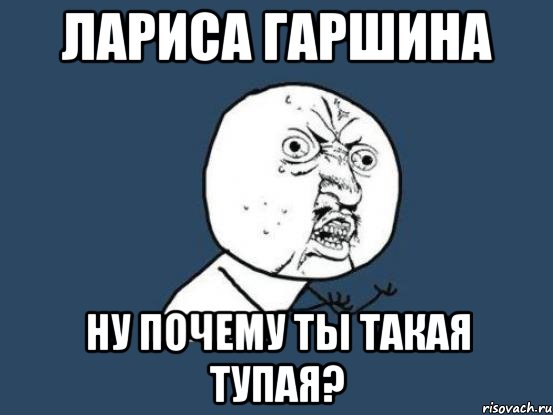 лариса гаршина ну почему ты такая тупая?, Мем Ну почему