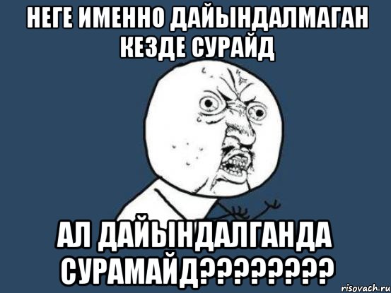 неге именно дайындалмаган кезде сурайд ал дайындалганда сурамайд???, Мем Ну почему