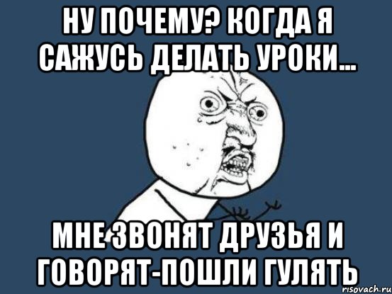 Друзья звонят другу и говорят. Сделаю уроки и пойду гулять. Гулять Мем. Пошли гулять Мем. Когда сел делать уроки.