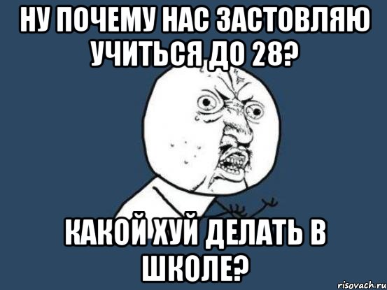 ну почему нас застовляю учиться до 28? какой хуй делать в школе?, Мем Ну почему