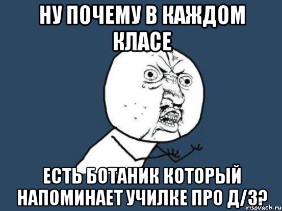 ну почему в каждом класе есть ботаник который напоминает училке про д/з?, Мем Ну почему