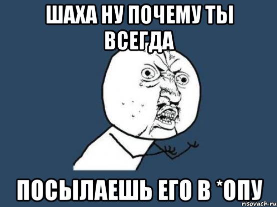 шаха ну почему ты всегда посылаешь его в *опу, Мем Ну почему