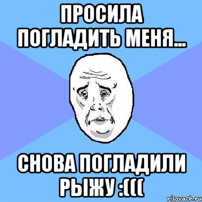 просила погладить меня... снова погладили рыжу :(((, Мем Okay face