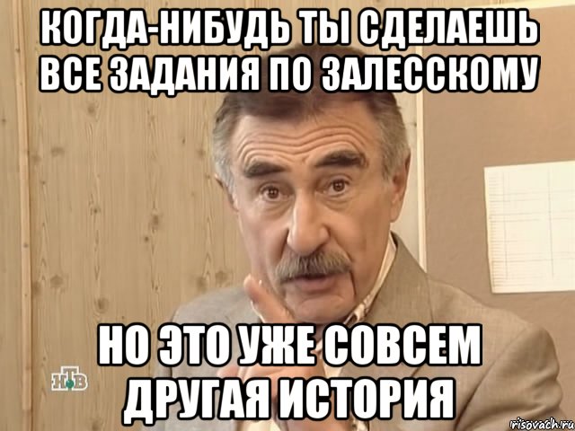 когда-нибудь ты сделаешь все задания по залесскому но это уже совсем другая история, Мем Каневский (Но это уже совсем другая история)