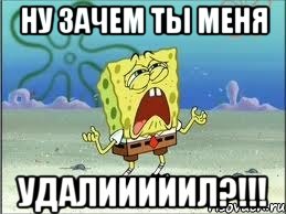 ну зачем ты меня удалииииил?!!!, Мем Спанч Боб плачет