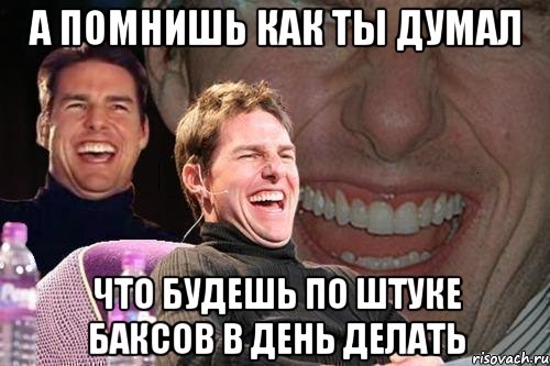 а помнишь как ты думал что будешь по штуке баксов в день делать, Мем том круз