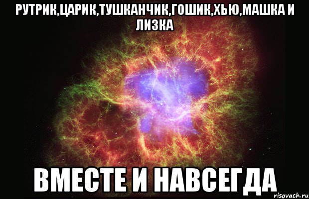 рутрик,царик,тушканчик,гошик,хью,машка и лизка вместе и навсегда, Мем Туманность