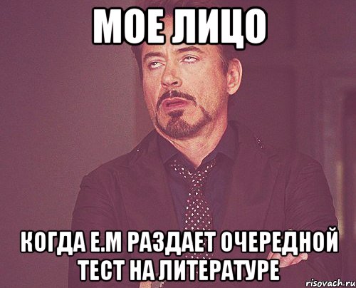 мое лицо когда е.м раздает очередной тест на литературе, Мем твое выражение лица