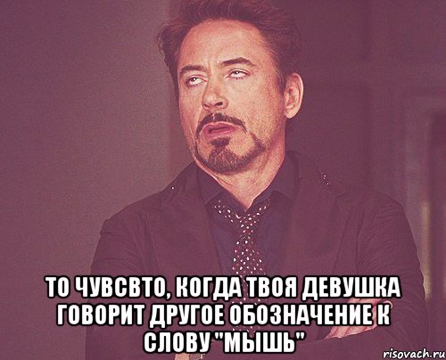  то чувсвто, когда твоя девушка говорит другое обозначение к слову "мышь", Мем твое выражение лица