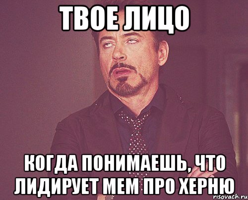 твое лицо когда понимаешь, что лидирует мем про херню, Мем твое выражение лица