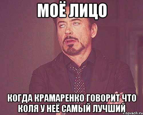 моё лицо когда крамаренко говорит что коля у неё самый лучший, Мем твое выражение лица