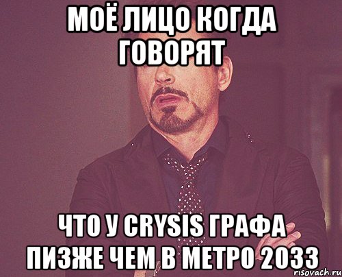 моё лицо когда говорят что у crysis графа пизже чем в метро 2033, Мем твое выражение лица