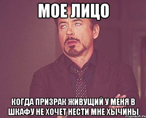 мое лицо когда призрак живущий у меня в шкафу не хочет нести мне хычины, Мем твое выражение лица