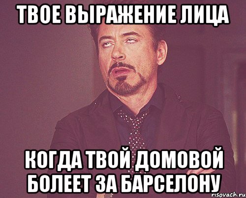 твое выражение лица когда твой домовой болеет за барселону, Мем твое выражение лица