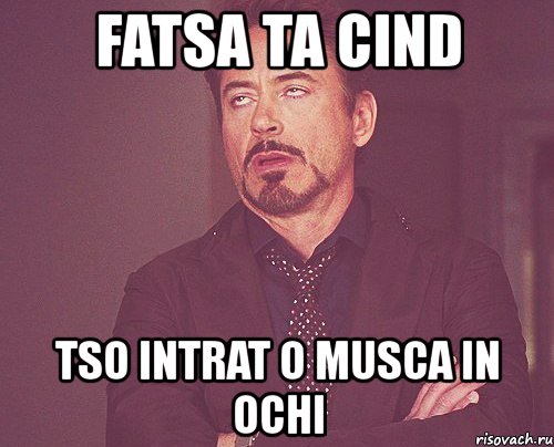 fatsa ta cind tso intrat o musca in ochi, Мем твое выражение лица