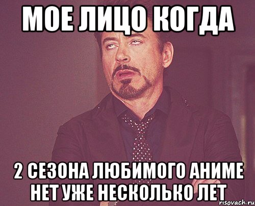 мое лицо когда 2 сезона любимого аниме нет уже несколько лет, Мем твое выражение лица