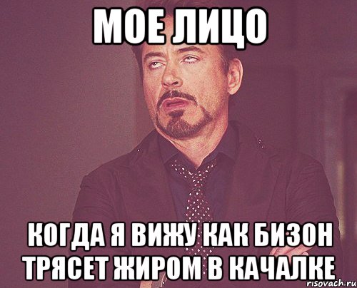 мое лицо когда я вижу как бизон трясет жиром в качалке, Мем твое выражение лица