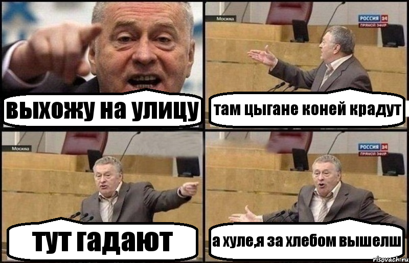 выхожу на улицу там цыгане коней крадут тут гадают а хуле,я за хлебом вышелш, Комикс Жириновский