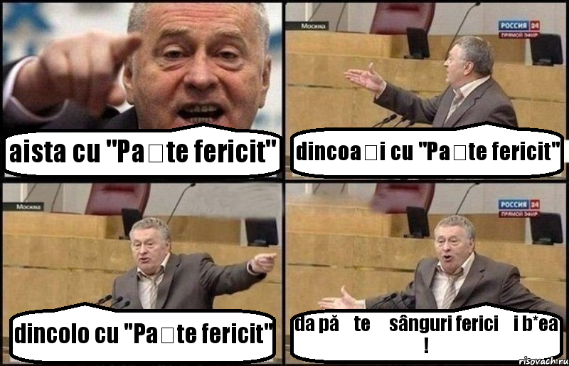 aista cu "Paște fericit" dincoași cu "Paște fericit" dincolo cu "Paște fericit" da pășteț sânguri fericiți b*ea !, Комикс Жириновский