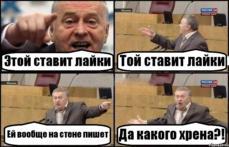 Этой ставит лайки Той ставит лайки Ей вообще на стене пишет Да какого хрена?!, Комикс Жириновский