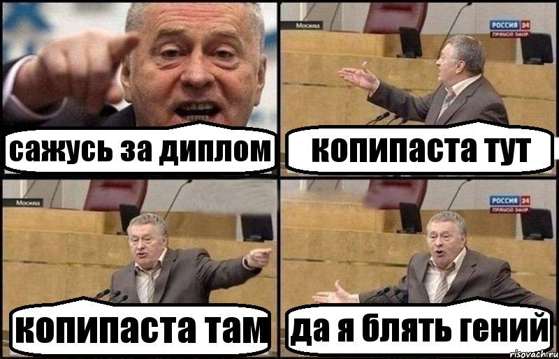 сажусь за диплом копипаста тут копипаста там да я блять гений, Комикс Жириновский