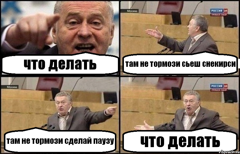 что делать там не тормози сьеш снекирси там не тормози сделай паузу что делать, Комикс Жириновский