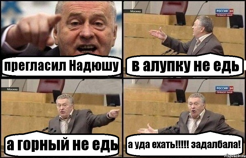 прегласил Надюшу в алупку не едь а горный не едь а уда ехать!!! задалбала!, Комикс Жириновский