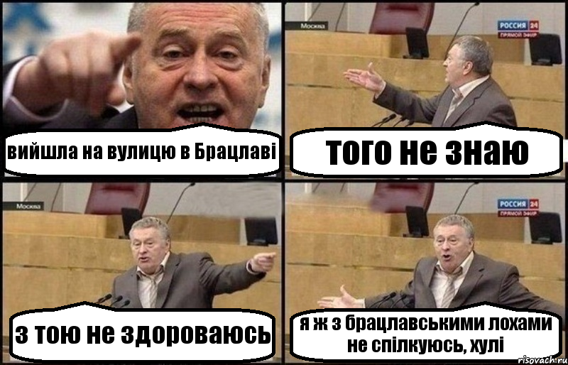 вийшла на вулицю в Брацлаві того не знаю з тою не здороваюсь я ж з брацлавськими лохами не спілкуюсь, хулі, Комикс Жириновский