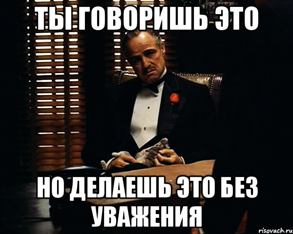 Сделай без. Ты говоришь это без уважения. Ты сказал это без уважения. Ты говоришь без уважения Мем. Ты меня не уважаешь Мем.