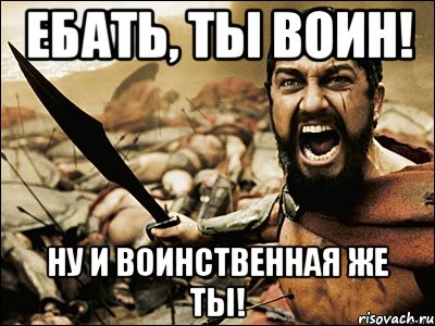 ебать, ты воин! ну и воинственная же ты!, Мем Это Спарта