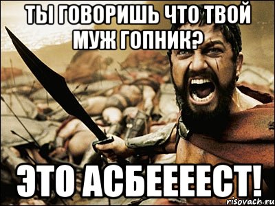 ты говоришь что твой муж гопник? это асбеееест!, Мем Это Спарта