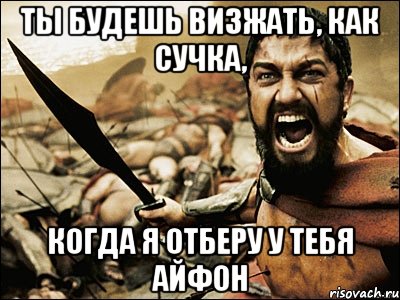 ты будешь визжать, как сучка, когда я отберу у тебя айфон, Мем Это Спарта